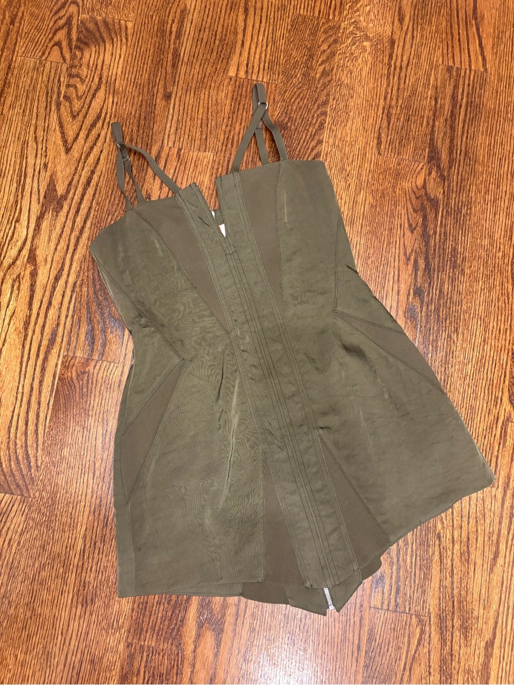Dion Lee Olive Green Structured Mini Dress Romper